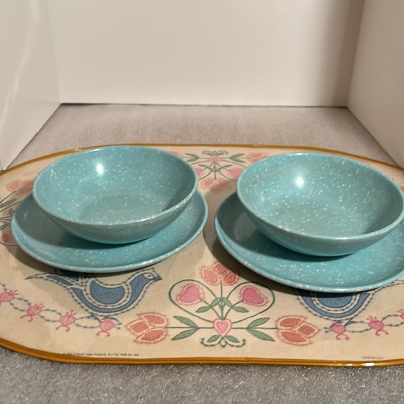 Vintage Dinnerware Melamine Splatter Texas Ware Bowls/Plates - Picture 2 of 8